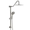 Shower set - 10 inch brushed round top spray shower and hand shower, round shower set with dual shower heads, Brushed Nickel