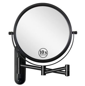 8 Inch Wall Mounted Makeup Vanity Mirror, Double Sided 1x/10x Magnifying Mirror, 360¬∞ Swivel with Extension Arm Bathroom Mirror