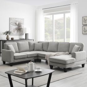 [VIDEO provided] [New] 108*85.5" Modern U Shape Sectional Sofa, 7 Seat Fabric Sectional Sofa Set with 3 Pillows Included for Living Room, Apartment, O