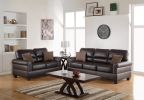 Espresso Faux Leather 2pc Sofa Set Sofa And Loveseat Elegant Plush Contemporary Couch Living Room Furniture