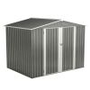 8 x 6 ft Outdoor Storage Shed, All Weather Metal Sheds with Metal Foundation & 2 Lockable Doors, Tool Shed for Garden, Backyard, Lawn,Grey