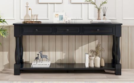 TREXM Console Table 63" Long Console Table with Drawers and Shelf for Entryway, Hallway, Living Room (Espresso, OLD SKU: WF193795AAB)