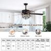 52 Inches Light Retro Ceiling Fan with Reversible Blades