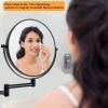 8 Inch Wall Mounted Makeup Vanity Mirror, Double Sided 1x/10x Magnifying Mirror, 360¬∞ Swivel with Extension Arm Bathroom Mirror