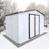 Metal garden sheds 10ftx8ft outdoor storage sheds white+coffee