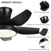 42 Inch Ceiling Fan with LED Lights(Black)