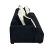 103.9" Modern Couch Corduroy Fabric Comfy Sofa with Rubber Wood Legs, 4 Pillows for Living Room, Bedroom, Office, Black