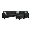 [VIDEO provided] 112*87" Sectional Sofa Couches Living Room Sets, 7 Seats Modular Sectional Sofa with Ottoman, L Shape Fabric Sofa Corner Couch Set wi