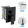 Shower System with Waterfall Tub Spout,12 Inch Wall Mounted Square Shower System with Rough-in Valve,Matte black