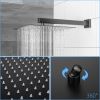 Shower System with Waterfall Tub Spout,12 Inch Wall Mounted Square Shower System with Rough-in Valve,Matte black