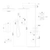 Shower System with Waterfall Tub Spout,12 Inch Wall Mounted Square Shower System with Rough-in Valve,Matte black