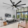 84 In. Indoor Modern Industrial Aluminum Blade Ceiling Fan With LED Light and Remote Control