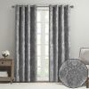 Knitted Jacquard Paisley Total Blackout Grommet Top Curtain Panel