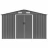 10X8 FT Outdoor Storage Shed, All Weather Metal Sheds with Metal Foundation & Lockable Doors, Tool Shed for Garden, Patio, Backyard, Lawn, Grey