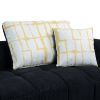 103.9" Modern Couch Corduroy Fabric Comfy Sofa with Rubber Wood Legs, 4 Pillows for Living Room, Bedroom, Office, Black