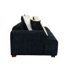 103.9" Modern Couch Corduroy Fabric Comfy Sofa with Rubber Wood Legs, 4 Pillows for Living Room, Bedroom, Office, Black