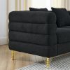 60 Inch Oversized 2 Seater Sectional Sofa, Living Room Comfort Fabric Sectional Sofa - Deep Seating Sectional Sofa, Soft Sitting with 2 Pillows for Li