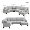 [VIDEO provided] [New] 108*85.5" Modern U Shape Sectional Sofa, 7 Seat Fabric Sectional Sofa Set with 3 Pillows Included for Living Room, Apartment, O