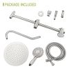 Shower set - 10 inch brushed round top spray shower and hand shower, round shower set with dual shower heads, Brushed Nickel