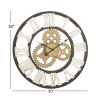 DecMode 30" Brown Metal Gear Wall Clock