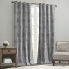 Knitted Jacquard Paisley Total Blackout Grommet Top Curtain Panel