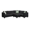 [VIDEO provided] 112*87" Sectional Sofa Couches Living Room Sets, 7 Seats Modular Sectional Sofa with Ottoman, L Shape Fabric Sofa Corner Couch Set wi