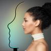 RGB Profile Face Floor Lamp RGBW Modern Face Floor Lamp for Bedroom Living Room;  Black Led Floor Lamp with Remote;  Cool Ambient Lighting Changing Cu