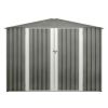 8 x 6 ft Outdoor Storage Shed, All Weather Metal Sheds with Metal Foundation & 2 Lockable Doors, Tool Shed for Garden, Backyard, Lawn,Grey