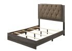 Avantika Eastern King Bed; Fabric & Rustic Gray Oak 27677EK