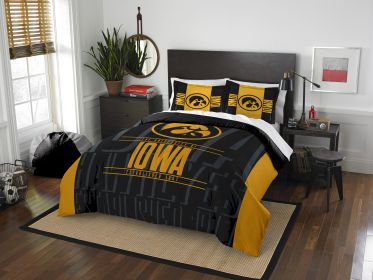 Iowa OFFICIAL NCAA "Modern Take" Full/Queen Comforter & Shams Set;  86" x 86"