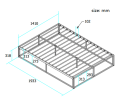 Metal Bed;  Platform Bed Frame;  Box Spring;  Strong Metal Structure;  Easy Assembly;  Full Size;  GREY