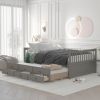 Full size Daybed with Twin size Trundle and Drawers; Full Size; Gray