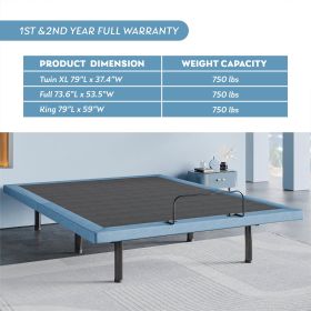 NLP230F Twin XL Adjustable Bed Base Frame with Wireless Remote; Independent Head & Foot