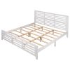 Platform bed with horizontal strip hollow shape; King size; white (New)