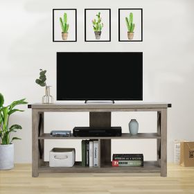 X-design Stand TV Cabinets 47 Inch Retro Rustic Farmhouse Media Console with Open Storage