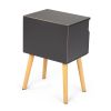 Set of 2 Modern Nightstand;  Bedroom Endtable with Drawer;  Shelf;  Bedside Furniture for Living Room