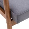 (75 x 69 x 84)cm Retro Modern Wooden Single Chair;  Grey Fabric  YJ