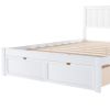 Full Size Platform Bed with Under-bed Drawers; White RT