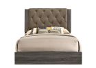 Avantika Eastern King Bed; Fabric & Rustic Gray Oak 27677EK