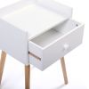 Set of 2 Nightstand Table Wooden Bedside End Table for Living Room, Bedroom and Office, White