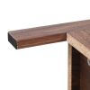 Set of 2 Nightstand, Bedside Furniture with X-Shaped Door, Bedroom End Table, Light Walnut