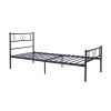 Metal Bed Frame Twin Size with Headboard and Footboard Single Platform Mattress Base,Metal Tube(twinsize, black) No Box Spring Needed