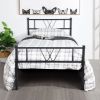 Metal Bed Frame Twin Size with Headboard and Footboard Single Platform Mattress Base,Metal Tube(twinsize, black) No Box Spring Needed