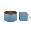 Round Ottoman Set with Storage; 2 in 1 combination; Round Coffee Table; Square Foot Rest Footstool for Living Room Bedroom Entryway Office