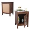 Set of 2 Nightstand, Bedside Furniture with X-Shaped Door, Bedroom End Table, Light Walnut