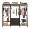 Independent wardrobe manager; clothes rack; multiple storage racks and non-woven drawer; bedroom heavy metal wardrobe storage rack; black two pack