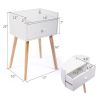 Set of 2 Nightstand Table Wooden Bedside End Table for Living Room, Bedroom and Office, White