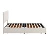 Queen Size Upholstery Platform Bed with Four Drawers on Two Sides; Adjustable Headboard; Beige