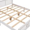 Platform bed with horizontal strip hollow shape; King size; white (New)