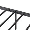 Victorian Vintage Style Platform Metal Bed Frame Foundation Headboard Footboard Heavy Duty Steel Slats; Queen Black(same as W84034827)